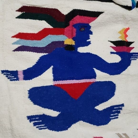 Vintage Mexican Cancun Woven Wooñ Blend Blanket - Picture 6 of 7